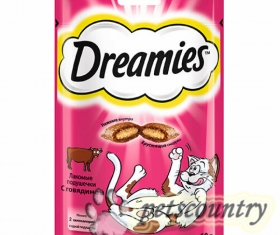 Dreamies Лакомство подушечки с говядиной для кошек 60гр