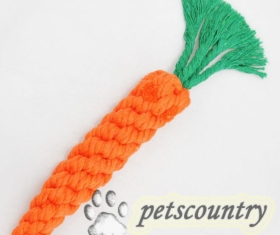 Хлопковая веревка игрушка - Морковка,  для чистки зубов собак