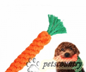 Хлопковая веревка игрушка - Морковка,  для чистки зубов собак