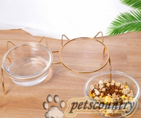 Миски для животных со стеклянными тарелками